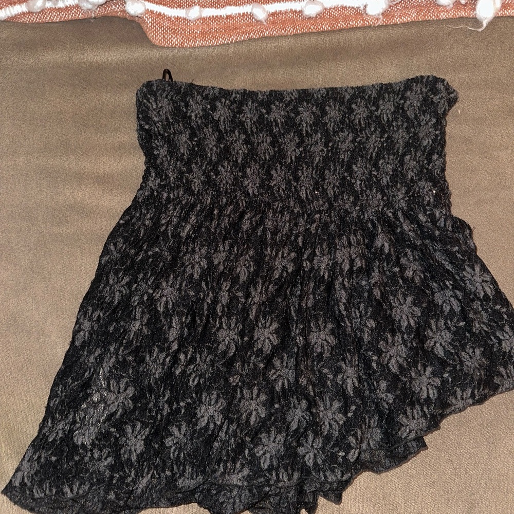 Asymmetrical Free People Black tube top